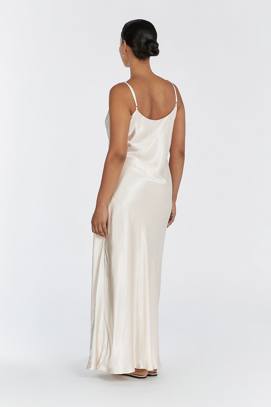 MYA CREAM SATIN SLIP MAXI DRESS