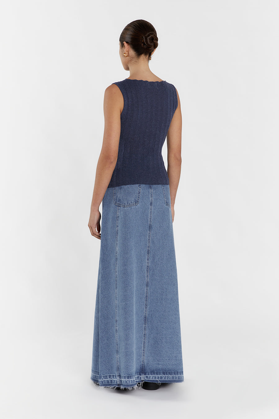 GOLDIE INDIGO MARLE BOAT NECK TANK