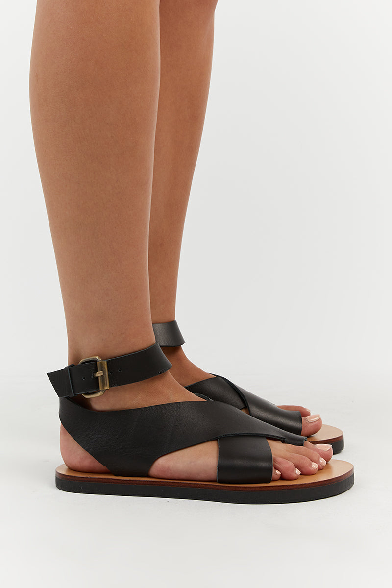 THE BALI TAILOR MORGAN BLACK SANDAL