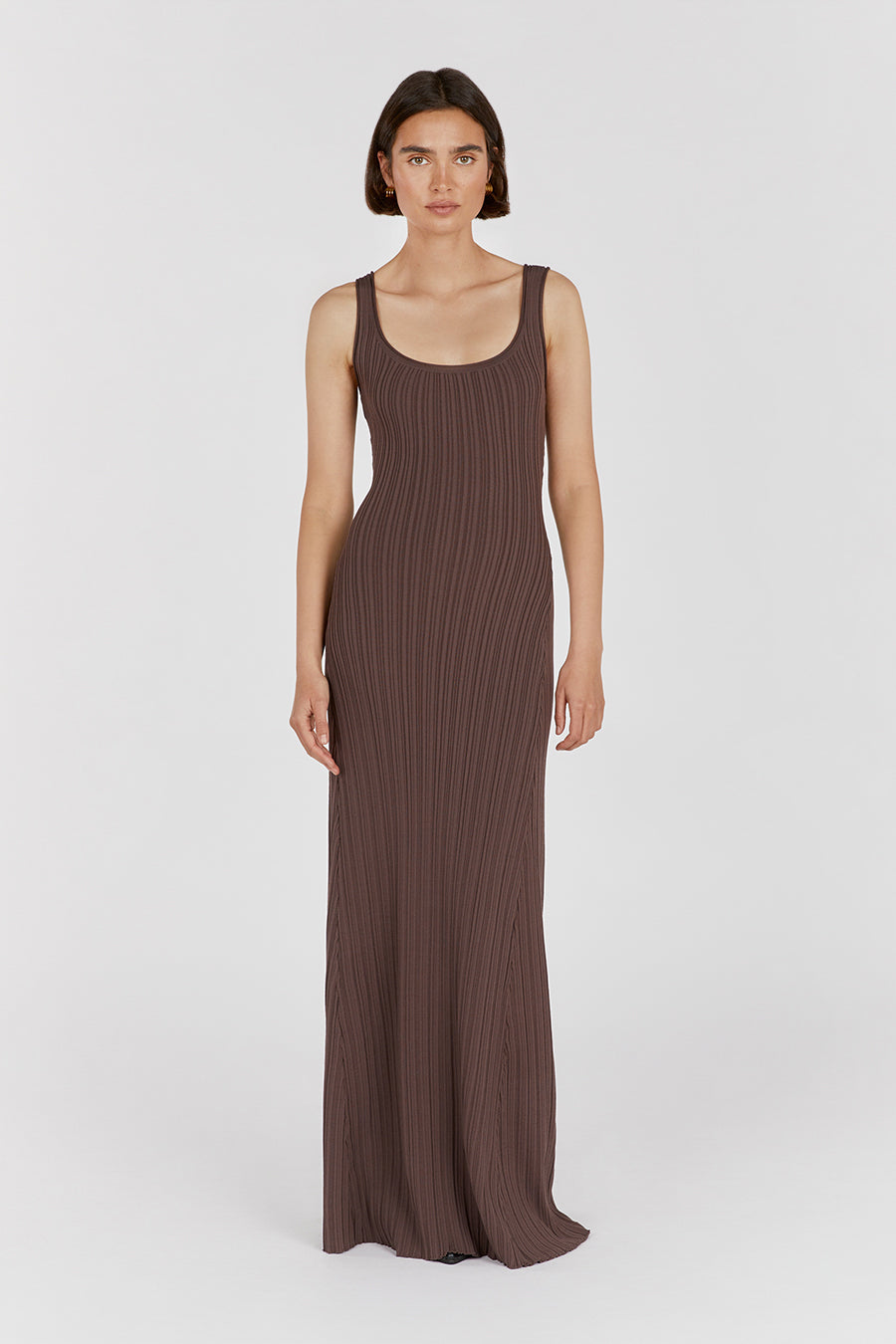 BELLA COFFEE KNIT MAXI DRESS