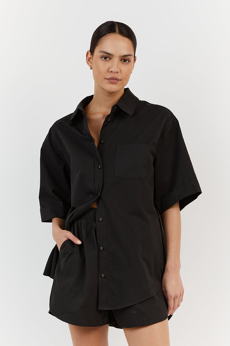MAXIE BLACK COTTON SHIRT