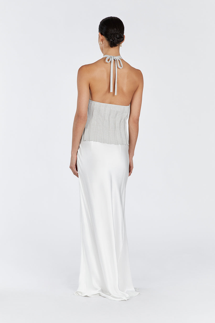 EVERLY SILVER TWIST KNIT  TOP