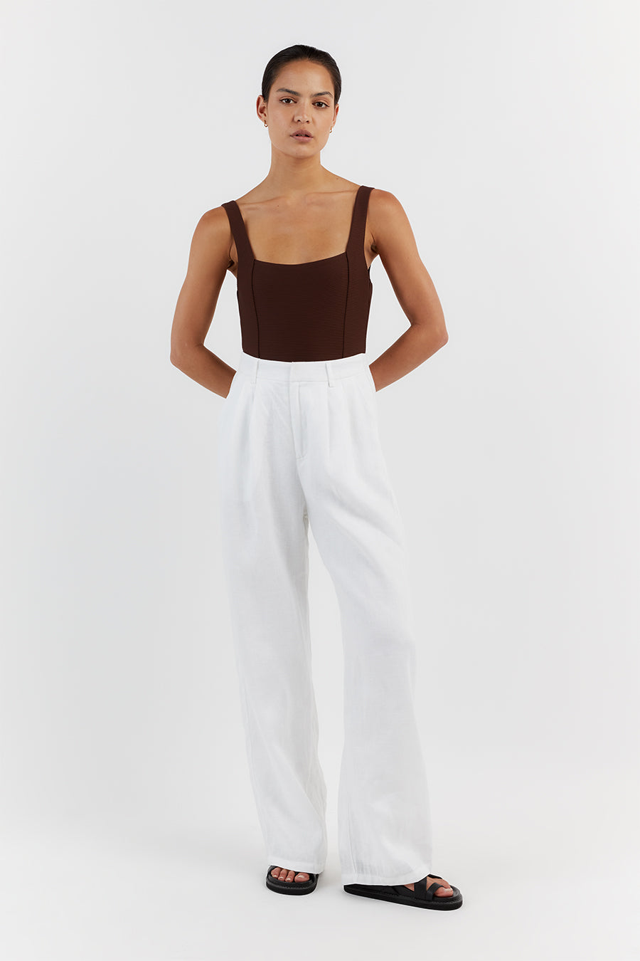 AMAYA CHOC SQUARE NECK ONE PIECE