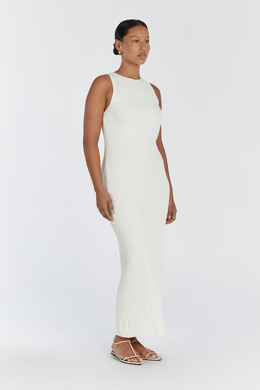 ANDERS CREAM KNIT MIDI DRESS