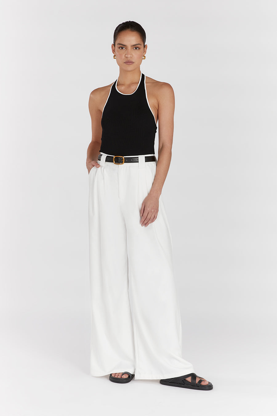 KARLIE BLACK BIND HALTER TOP