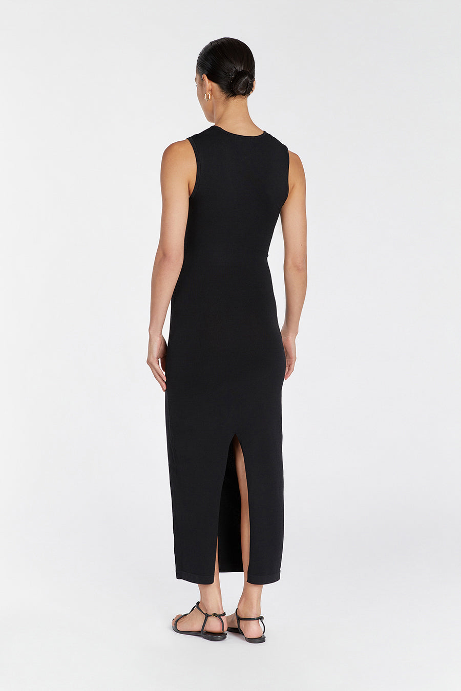 MONIQUE BLACK KNIT MIDI DRESS