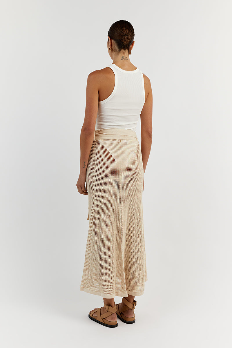 OPHELIA NATURAL CROCHET WRAP SKIRT