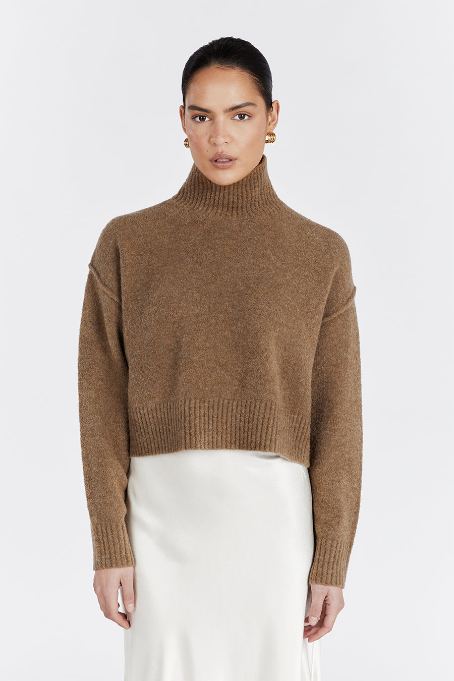 CLEO CHOC CROPPED JUMPER
