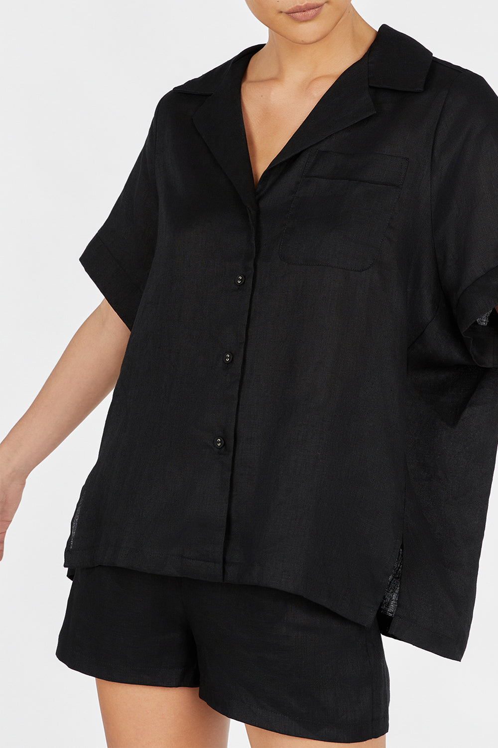 CAMPBELL BLACK LINEN SHIRT