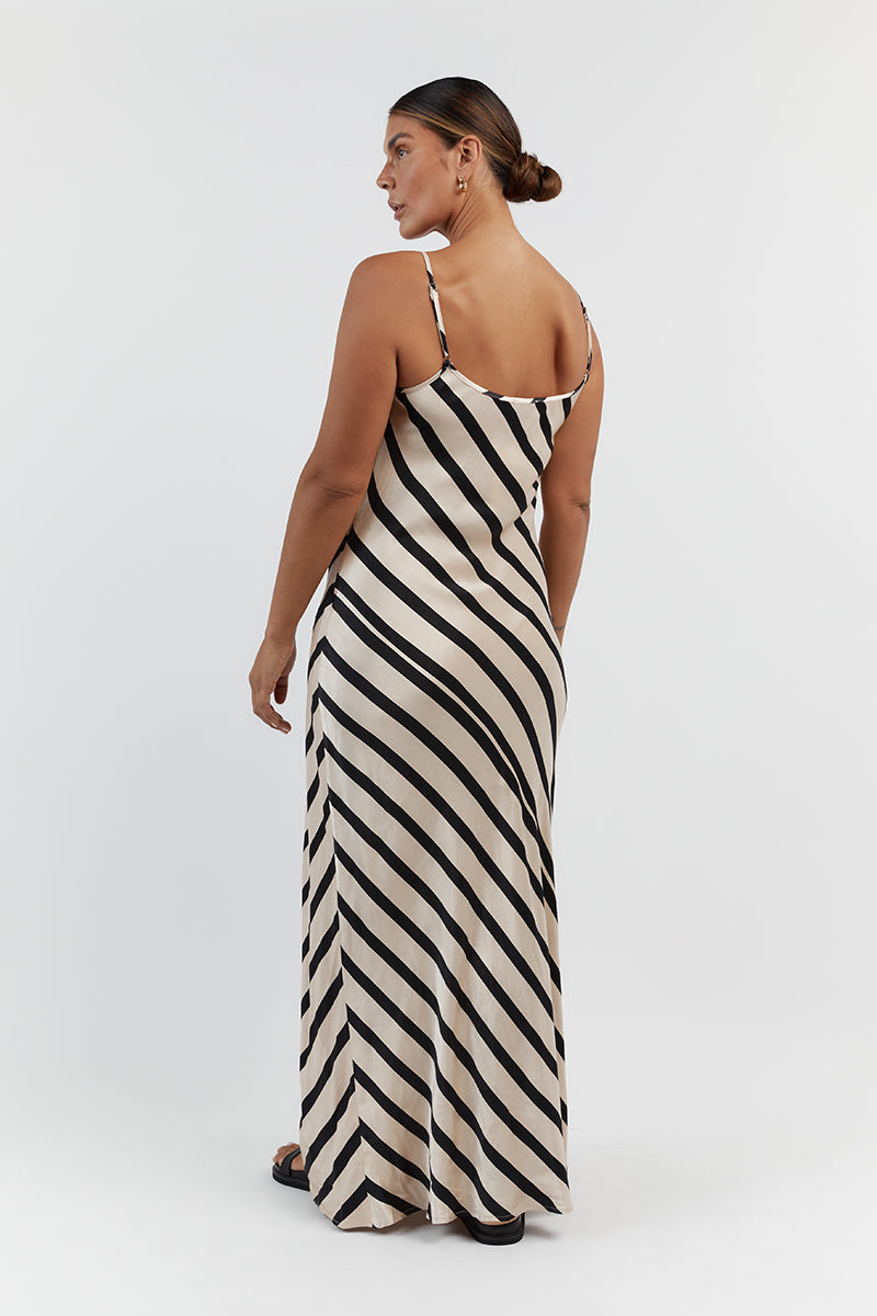 PIPPA STONE SATIN SLIP MIDI DRESS