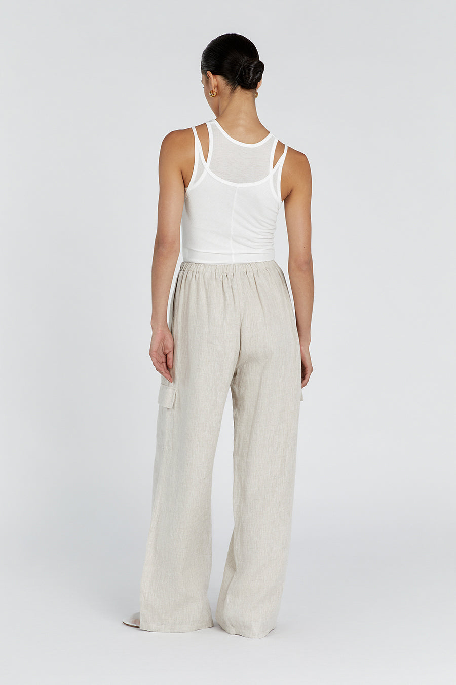 INGRID NATURAL LINEN CARGO PANT