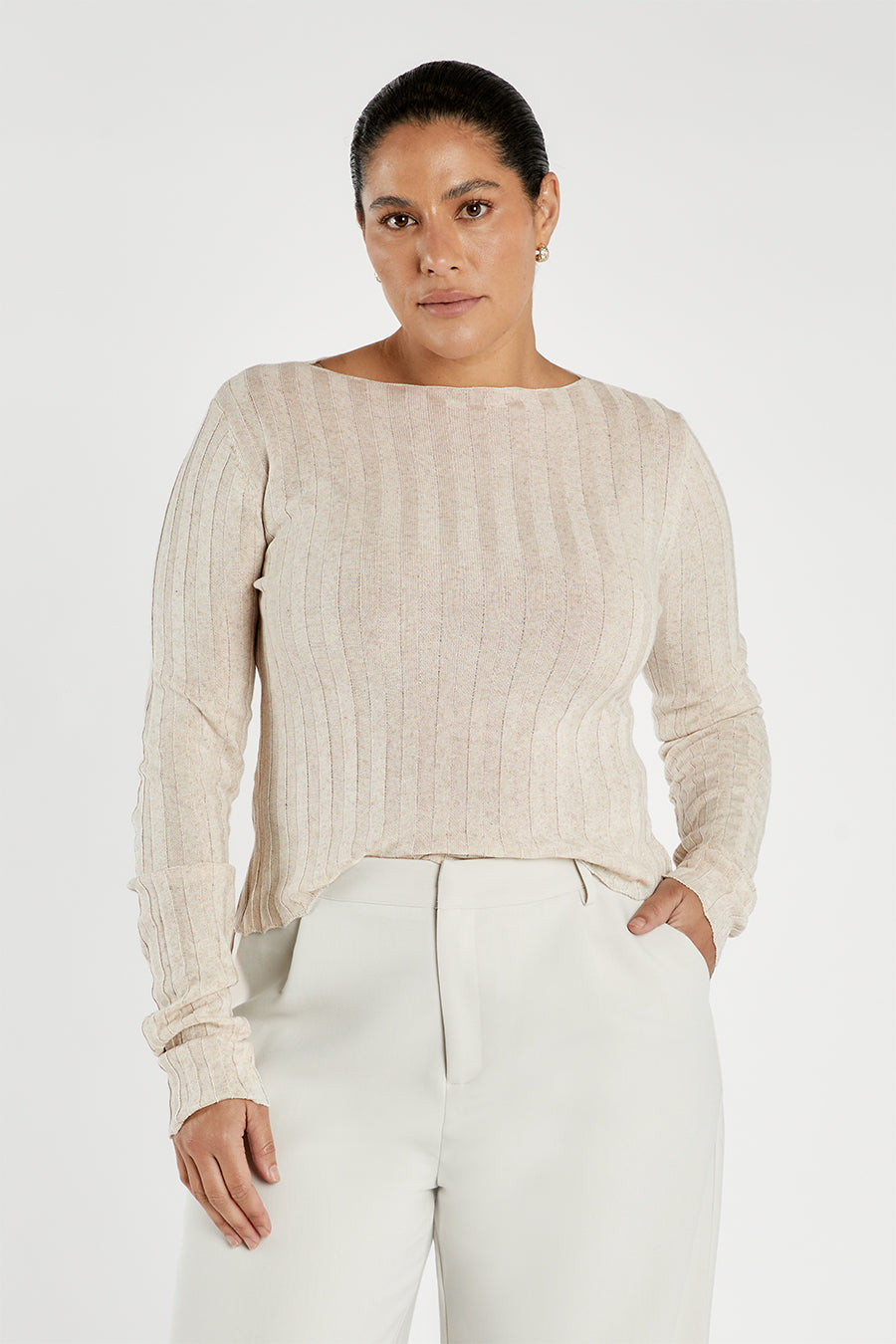 GOLDIE NATURAL LONG SLEEVE TOP