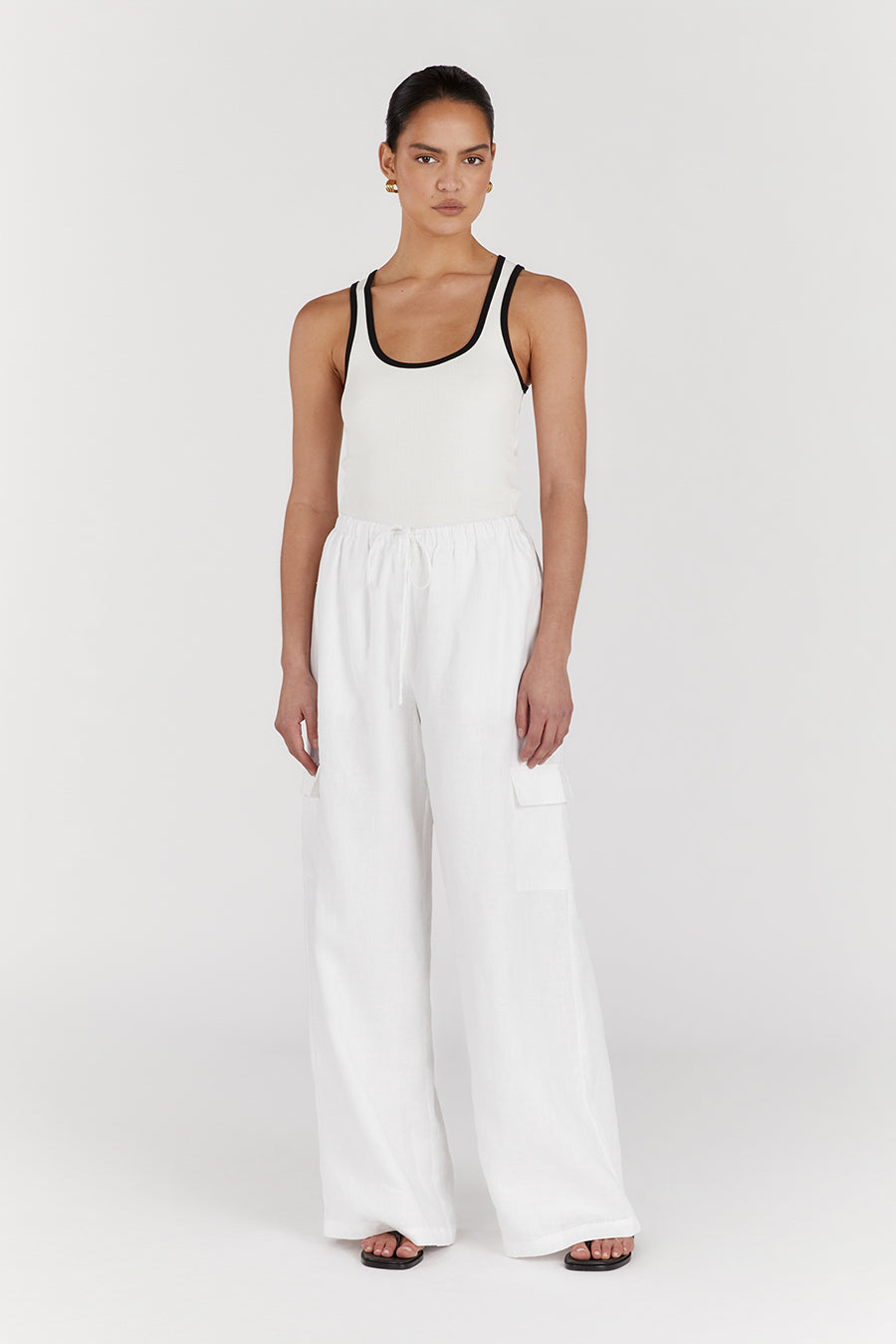 THEO OFF WHITE CONTRAST TANK
