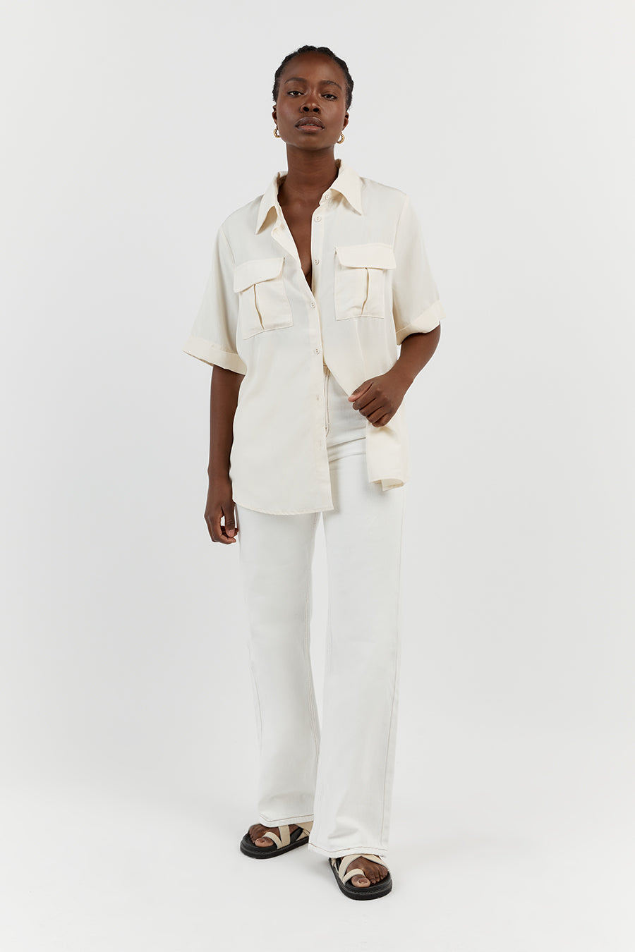 AMELIA OFF WHITE SAFARI SHIRT