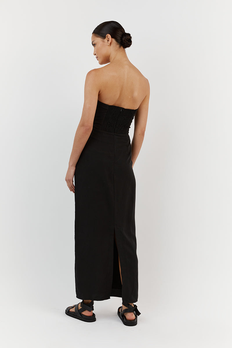 SHELBY BLACK MIDI DRESS