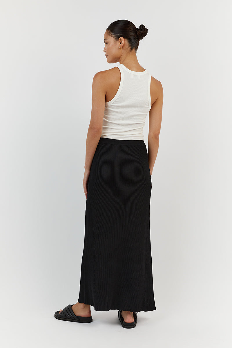 OLYMPIA BLACK  MIDI SKIRT