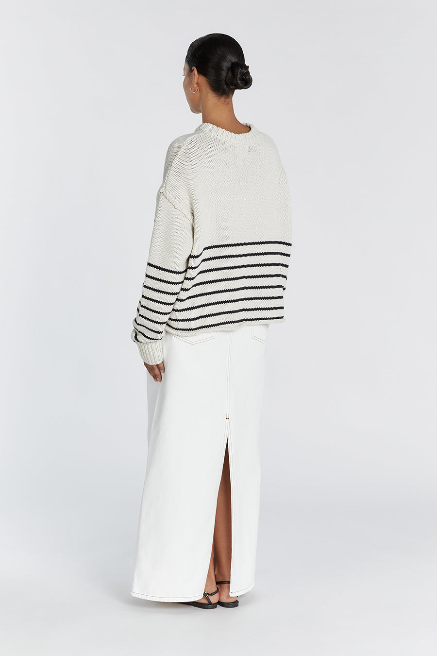 CAMILLE STONE STRIPE CROP JUMPER