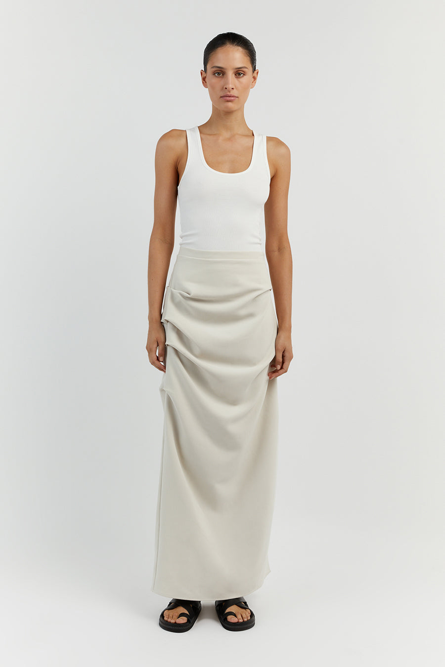 NILE BONE ROUCHED MAXI SKIRT