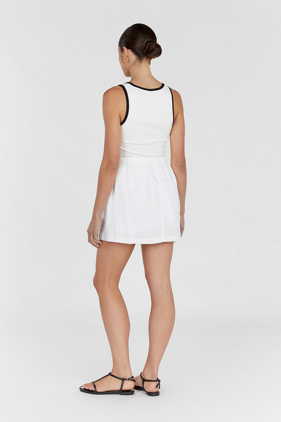 GINGER WHITE LINEN MINI SKIRT