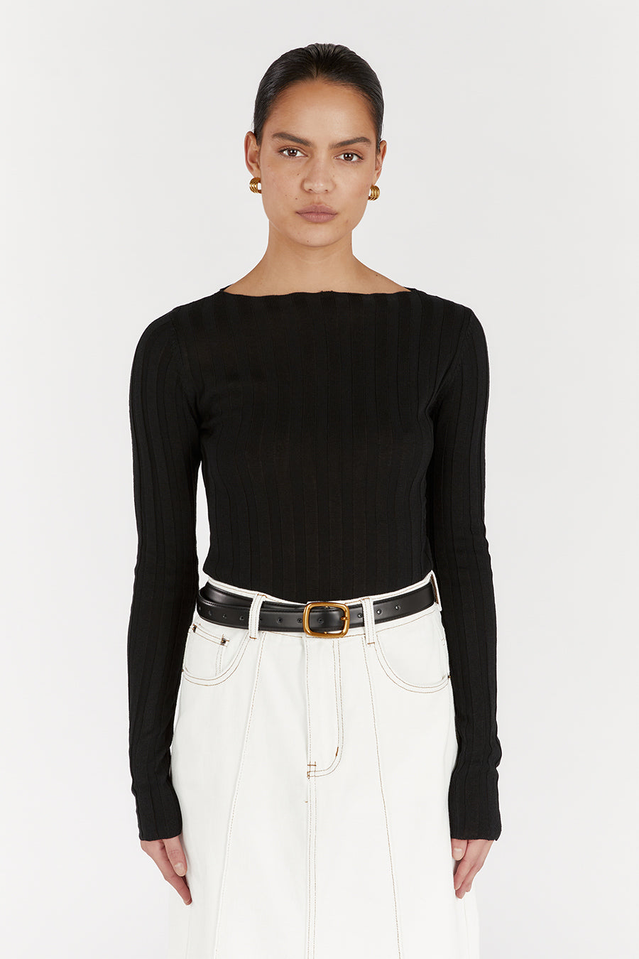 GOLDIE BLACK LONG SLEEVE TOP
