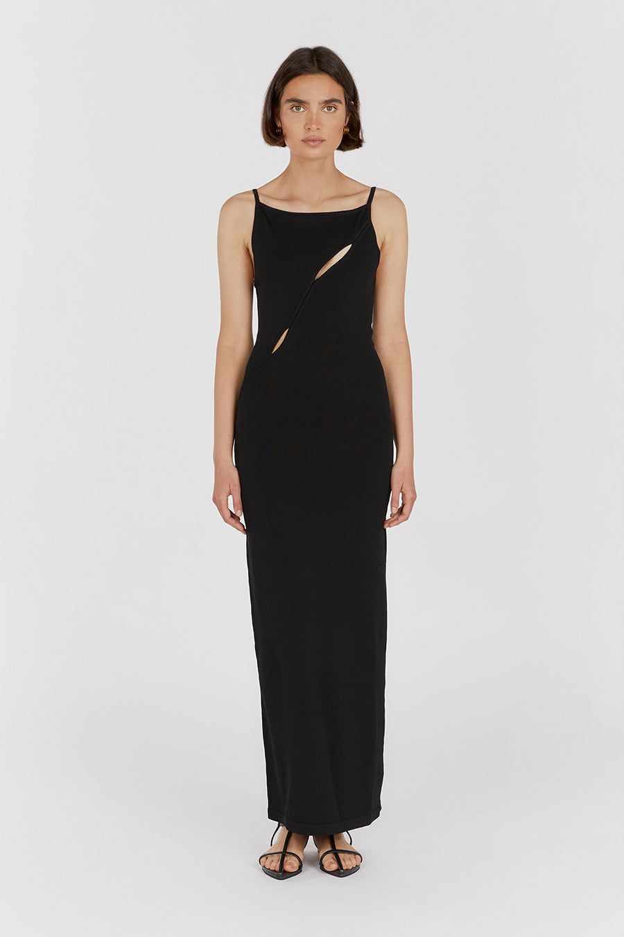 CORA BLACK KNIT MAXI DRESS