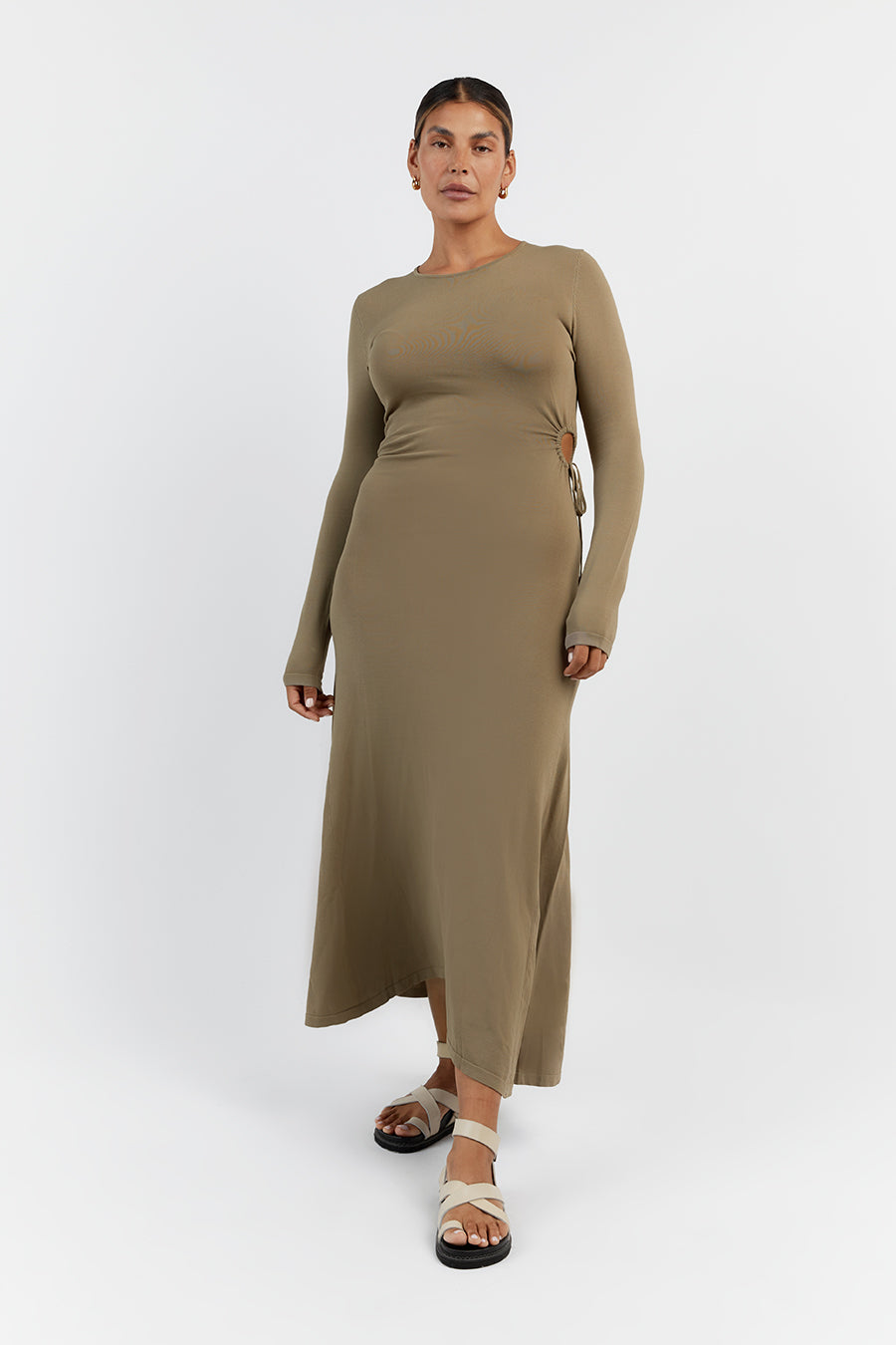 GRACE MOSS CREW CUT OUT MIDI