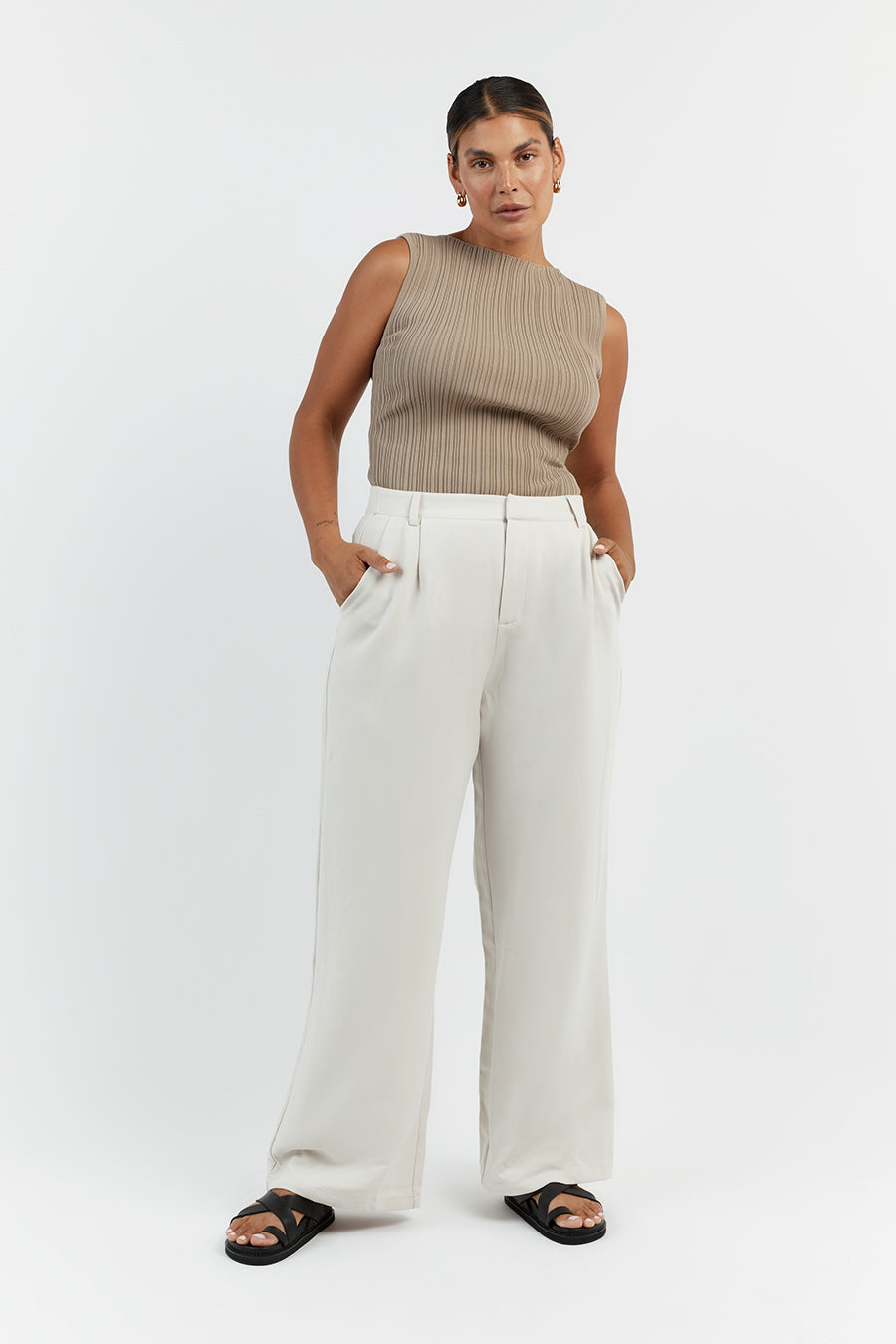 SIENNA TAUPE KNIT TANK