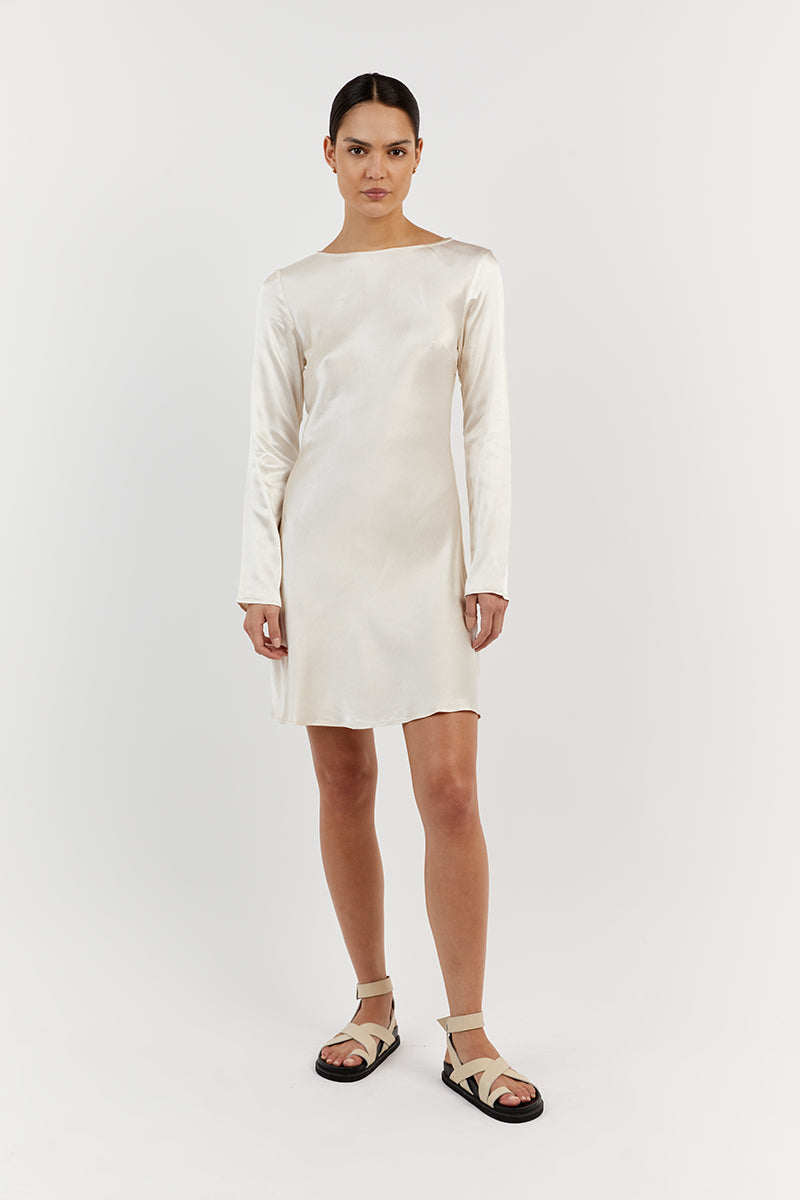 CHARLI PEARL SATIN SLIP MINI DRESS