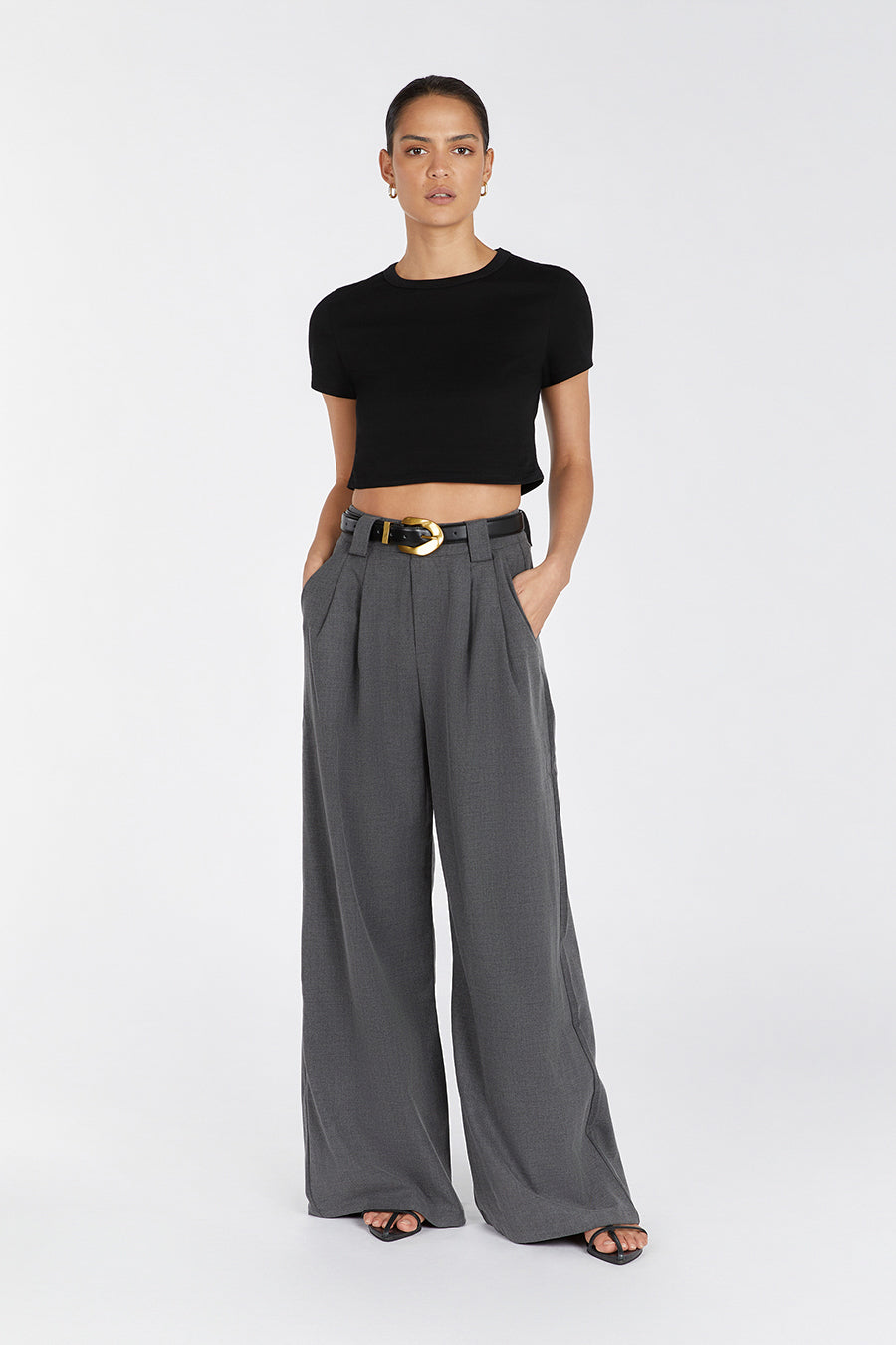 HARLEY CHARCOAL WOOL BLEND PANT