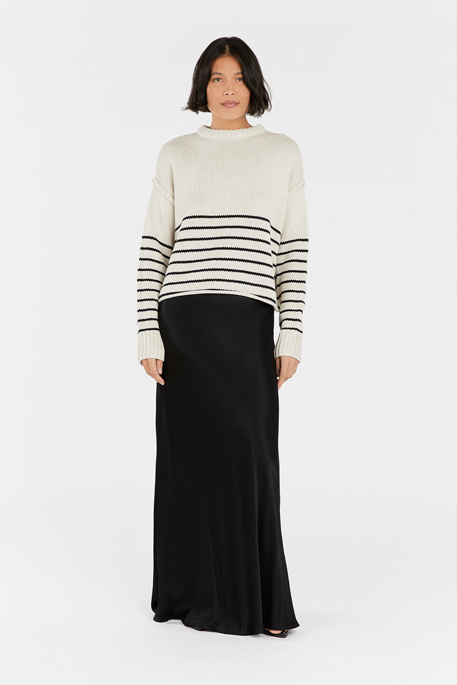 CAMILLE STONE STRIPE CROP JUMPER