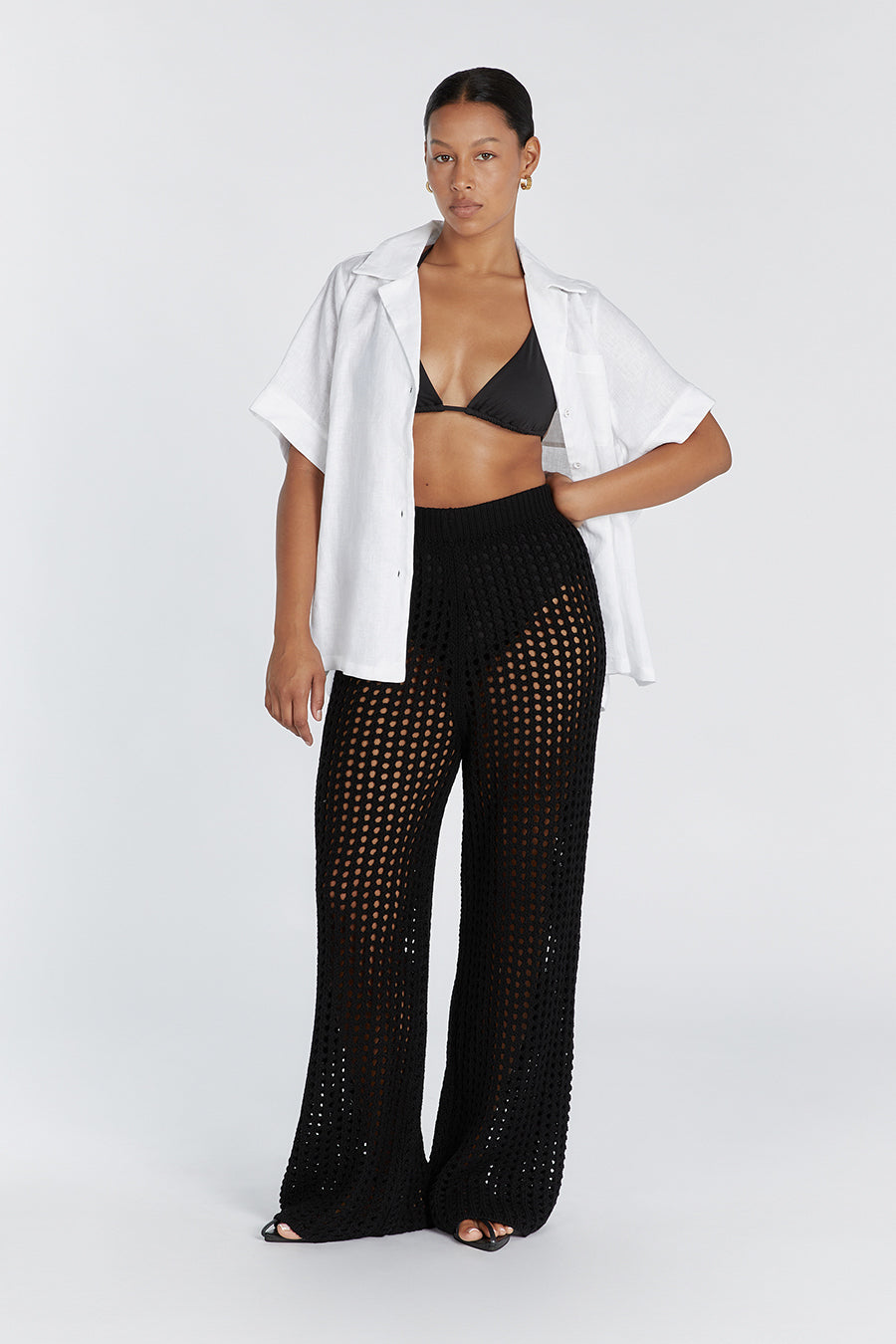 HUNTER BLACK CROCHET PANT