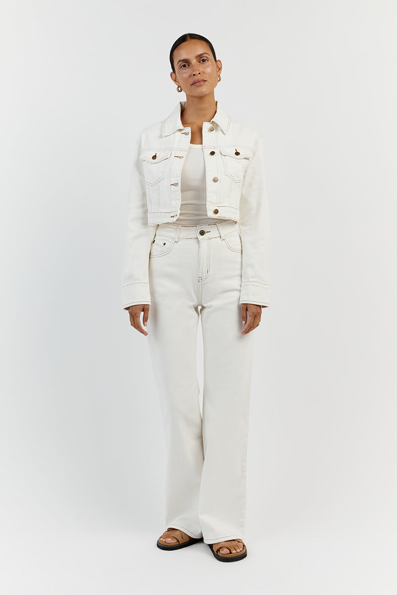 DEVIN OFF WHITE WIDE LEG DENIM JEAN