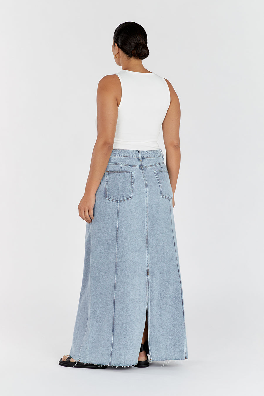 DELLA BLUE COLUMN DENIM SKIRT