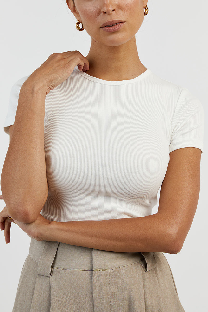 THEO OFF WHITE CAP SLEEVE TOP