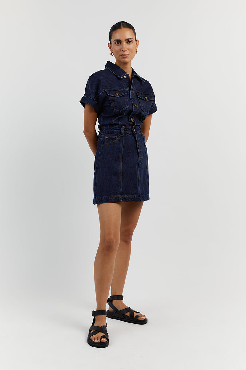 POPPY INDIGO DENIM MINI DRESS
