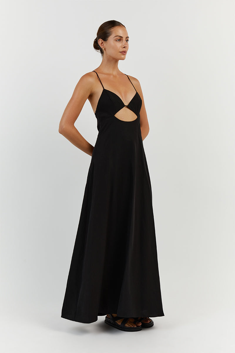 SHARNI BLACK MIDI DRESS