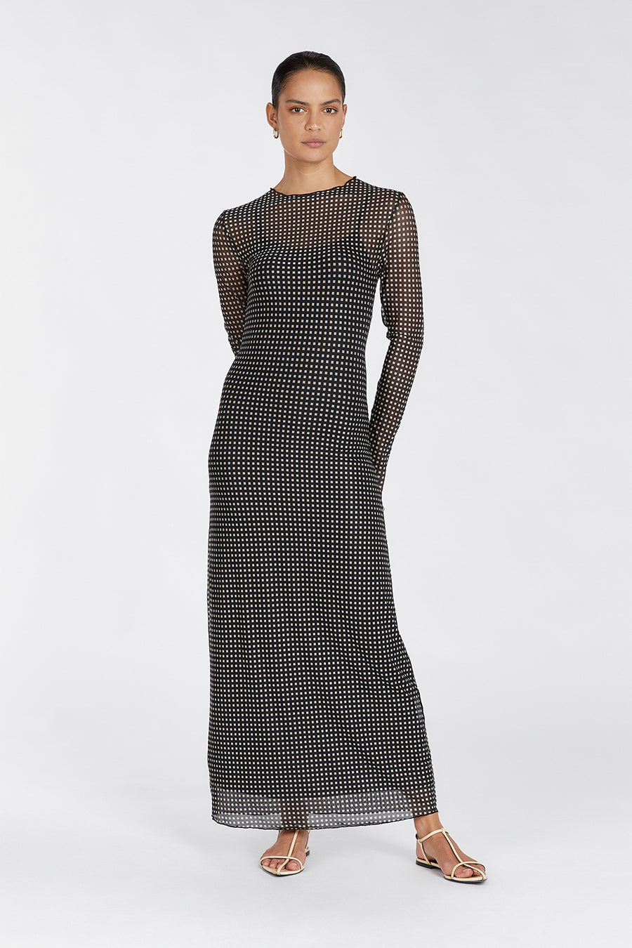 HUDSON BLACK SLEEVED MIDI DRESS