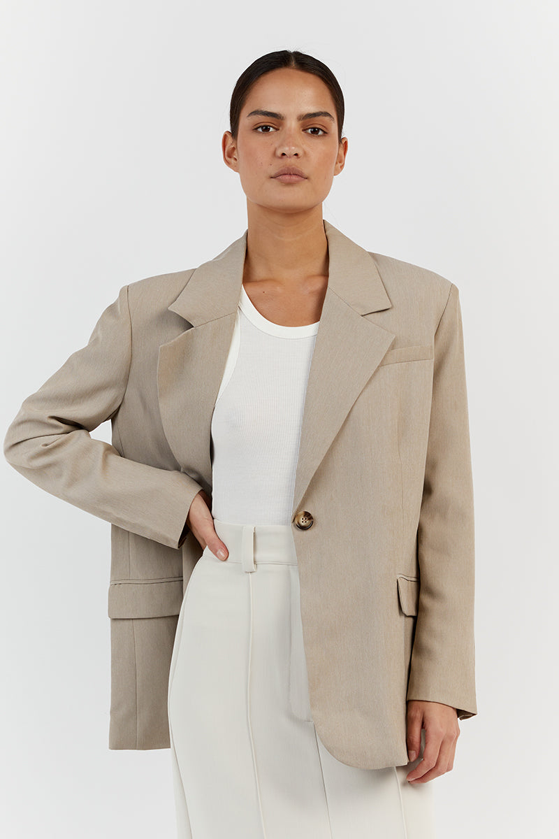 ZANDER OVERSIZED TAUPE BLAZER