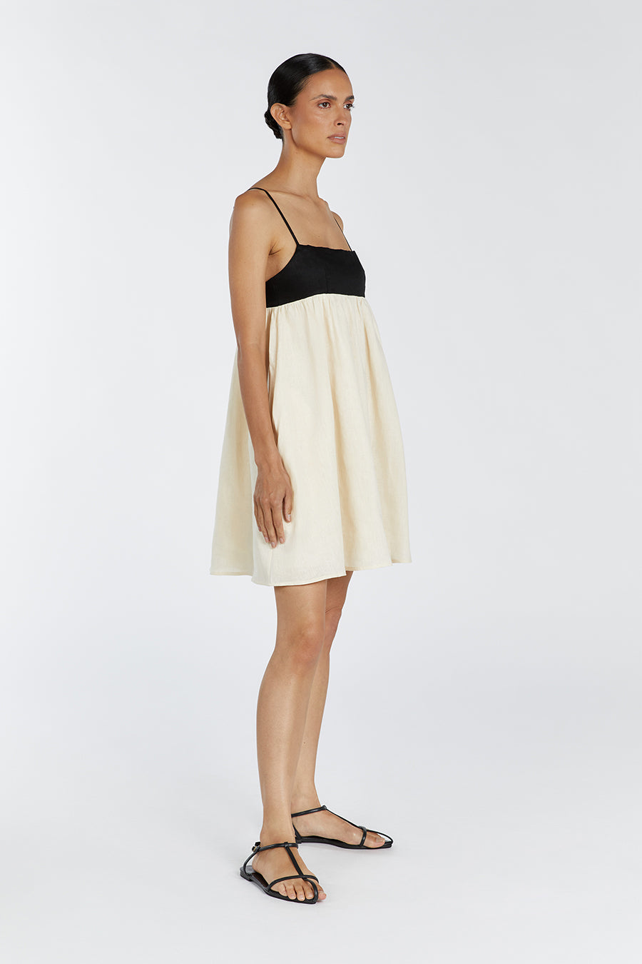 ELENA BUTTERMILK LINEN MINI DRESS