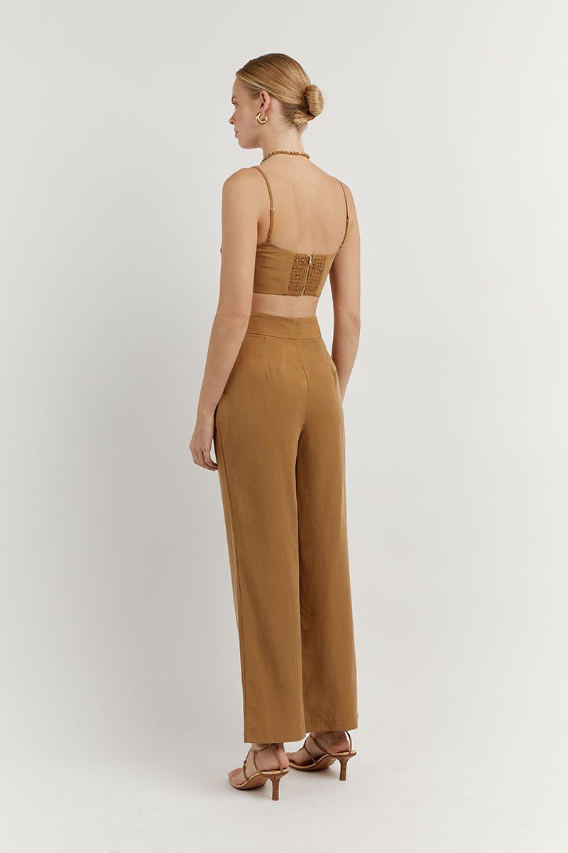 KARLA CAMEL TENCEL BLEND CROP