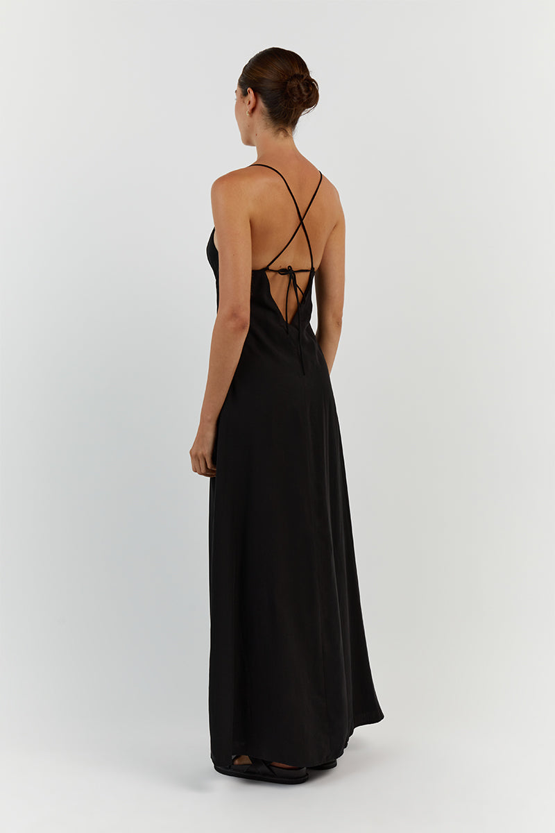 SHARNI BLACK MIDI DRESS