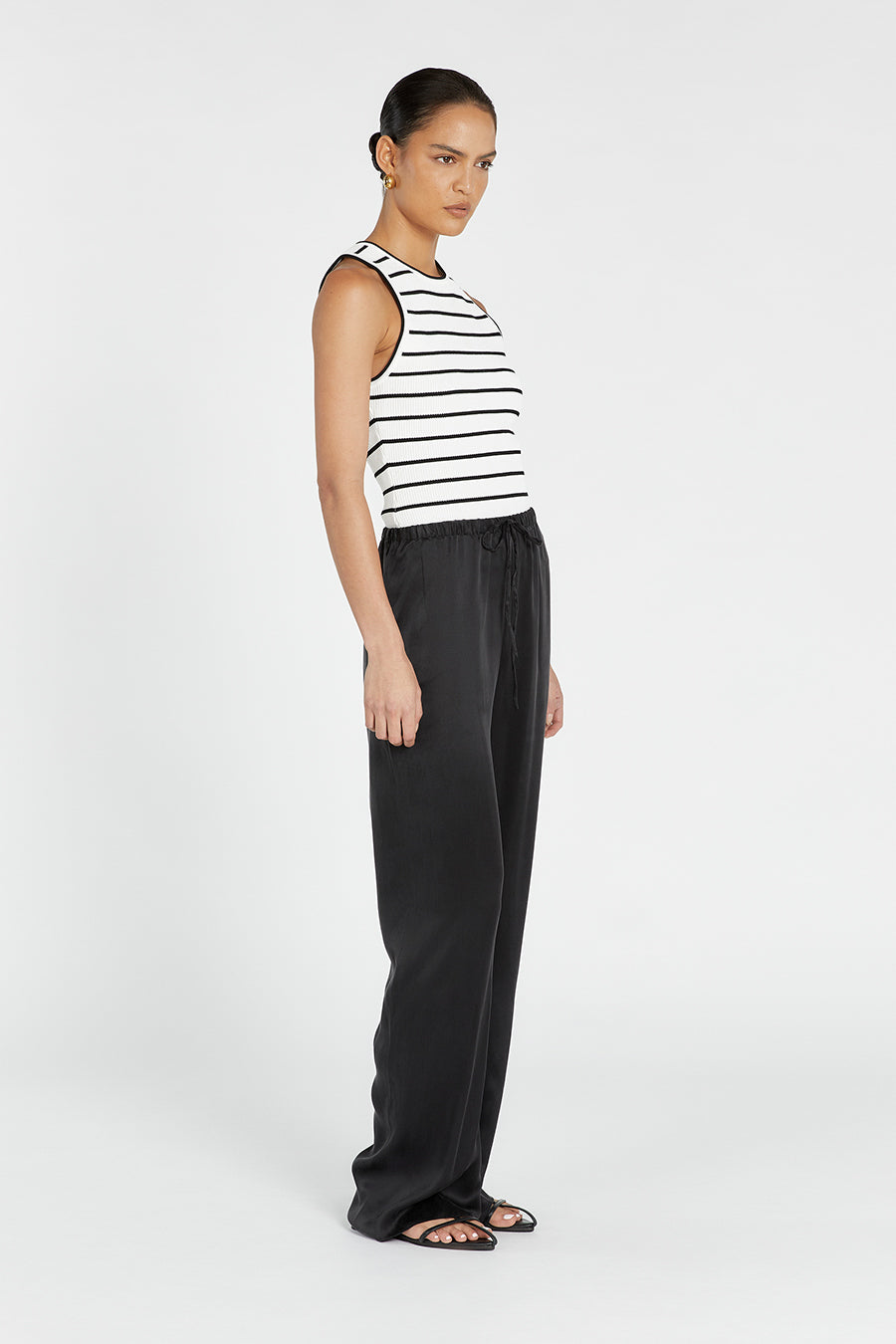 EVANS BLACK SILK PANT