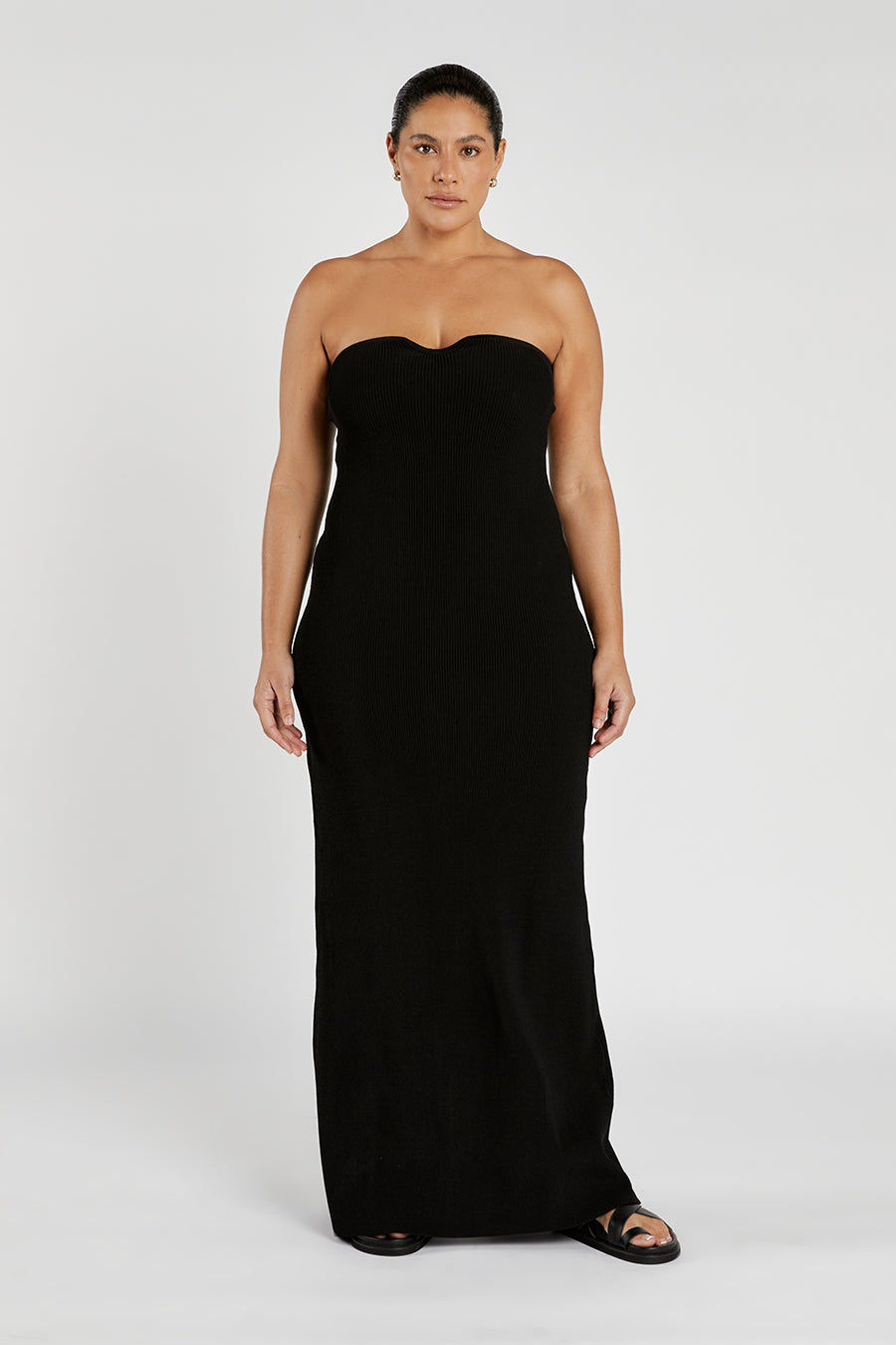 VERONICA BLACK BANDEAU MAXI DRESS