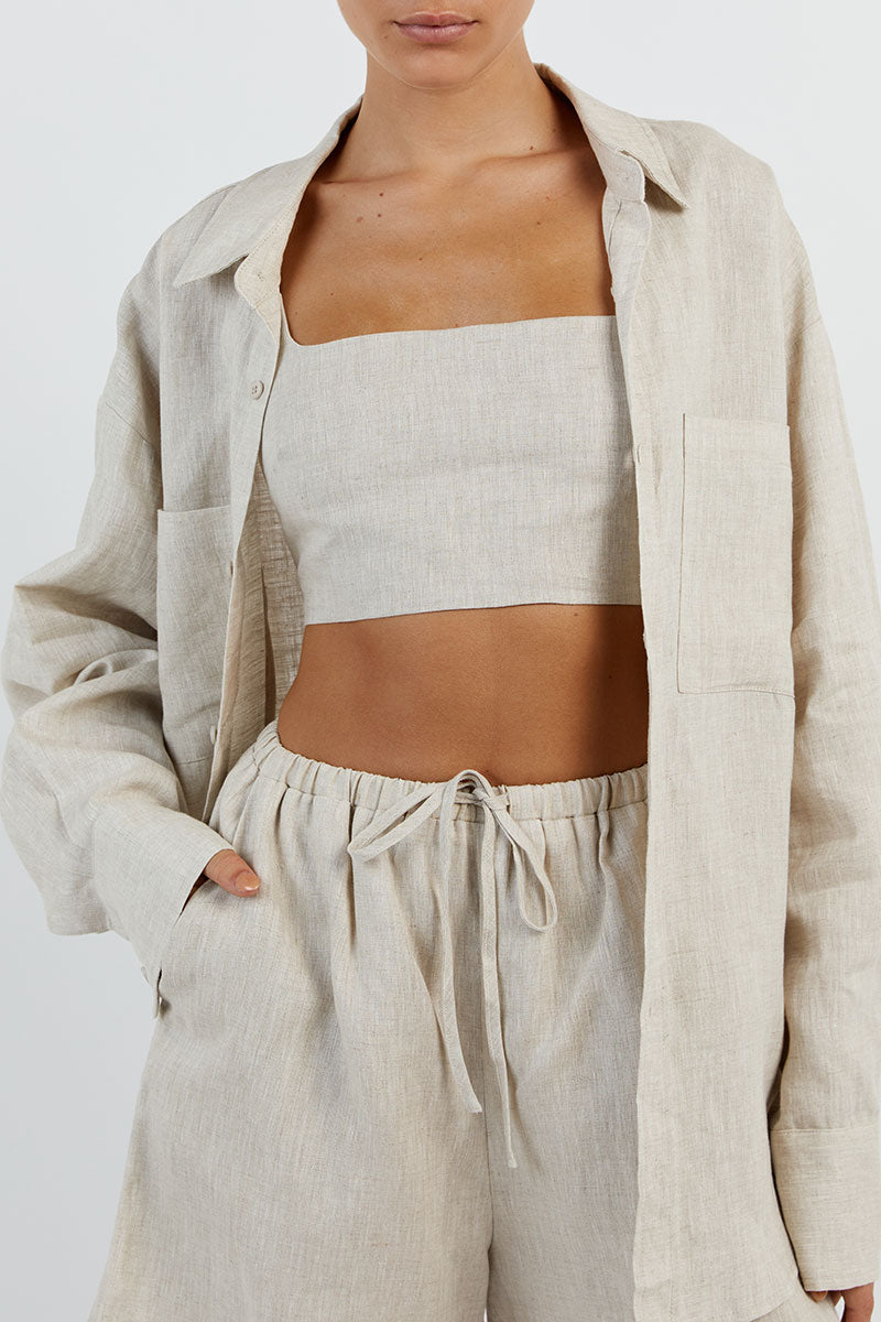 HAZEL NATURAL LINEN JOGGER SHORT