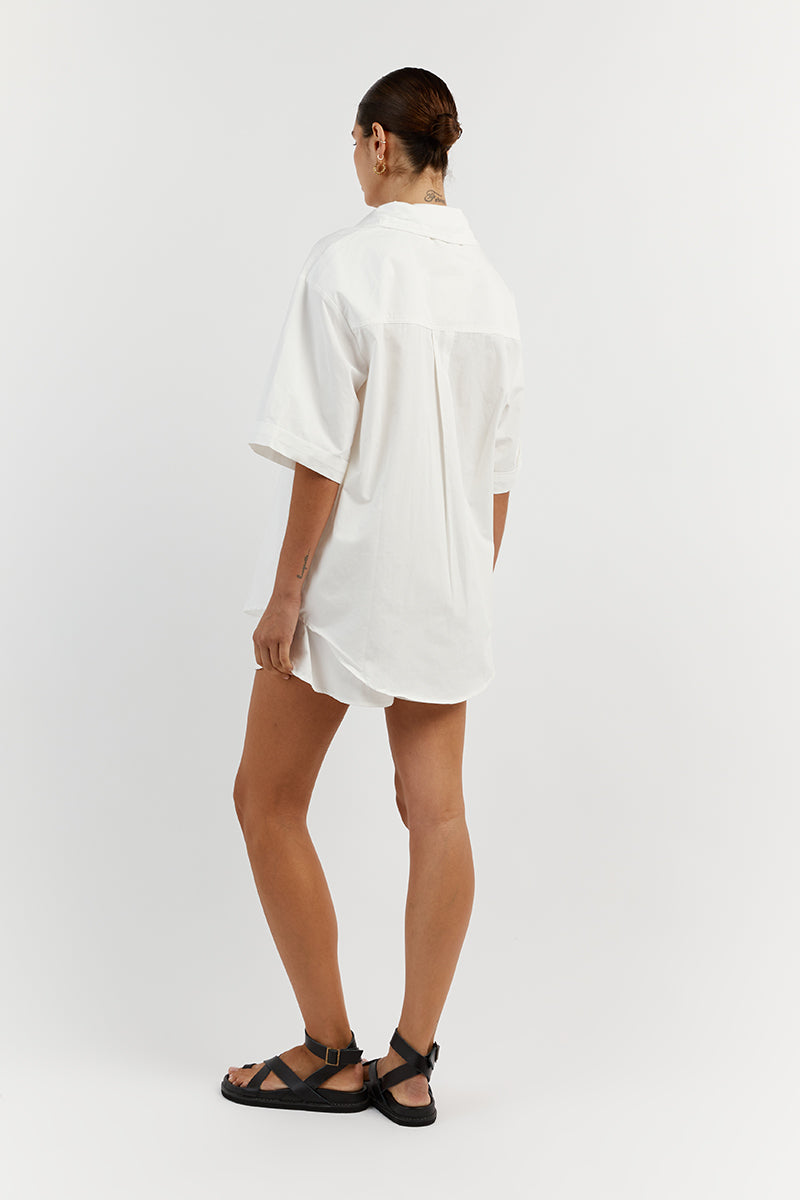 MAXIE WHITE COTTON SCOOP SHORT
