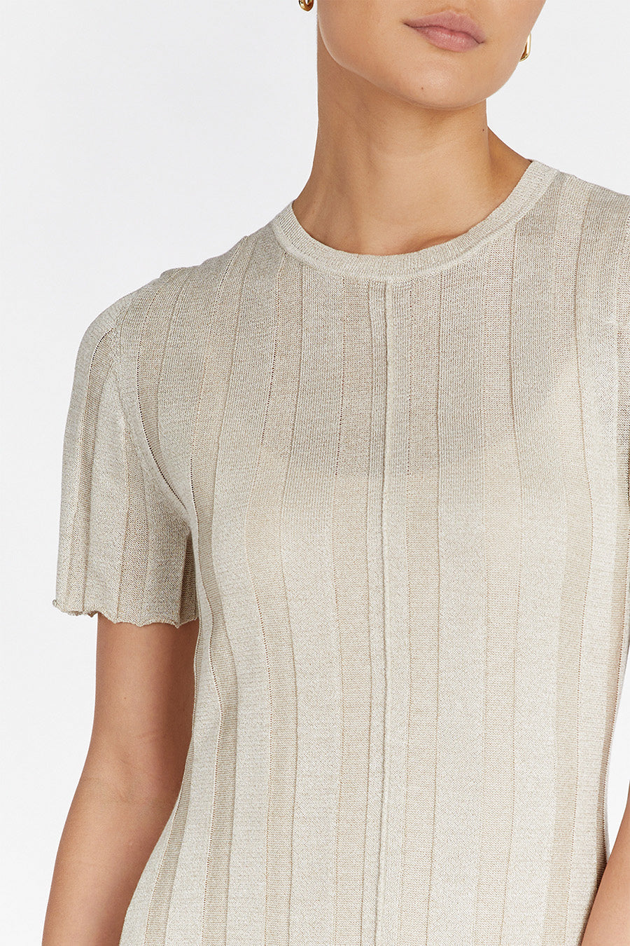 EDEN NATURAL SHORT SLEEVE MAXI DRESS