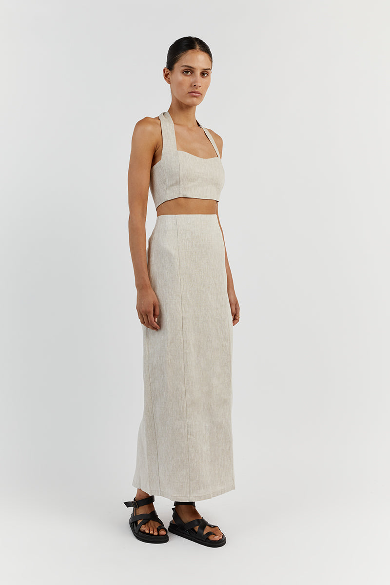 WILLOW NATURAL LINEN CROP TOP