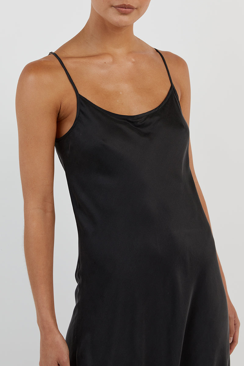 LAYLA BLACK SILK MAXI DRESS