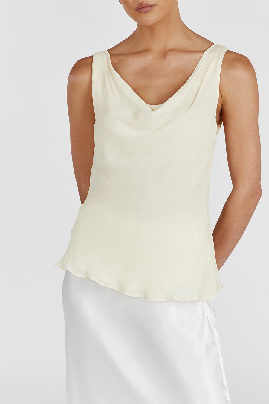 JOHNNY BUTTERMILK COWL NECK TOP