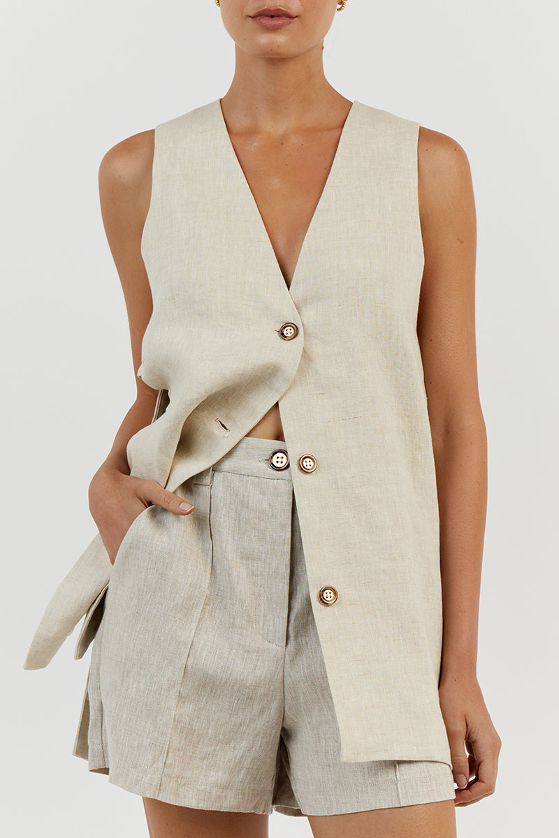 LOGAN NATURAL LINEN SHORT